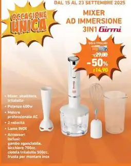 Conad MIXER AD IMMERSIONE 3IN1 Girmi offerta