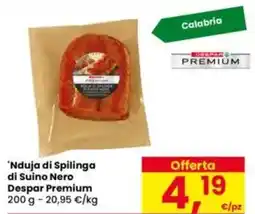 Eurospar 'Nduja di Spilinga di Suino Nero Despar Premium offerta