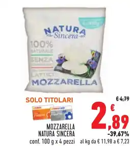 Conad Mozzarella NATURA SINCERA offerta