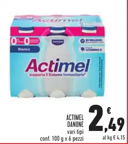 Conad Actimel danone vari tipi offerta