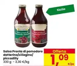 Eurospar Salsa Pronta di pomodoro datterino/ciliegino/ piccadilly offerta