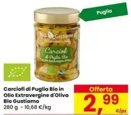 Eurospar Carciofi di Puglia Bio in Olio Extravergine d'Oliva Bio Gustiamo offerta