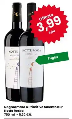 Eurospar Negroamaro o Primitivo Salento IGP Notte Rossa offerta
