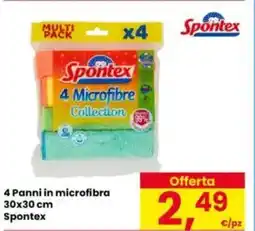 Eurospar 4 Panni in microfibra 30x30cm Spontex offerta