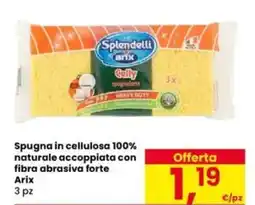 Eurospar Spugna in cellulosa 100% naturale accoppiata con fibra abrasiva forte Arix offerta