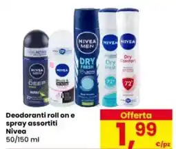 Eurospar Deodoranti roll on e spray assortiti Nivea offerta