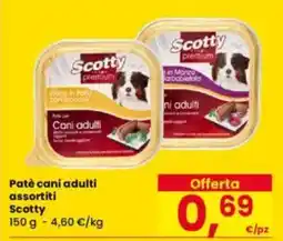Eurospar Patè cani adulti assortiti Scotty offerta