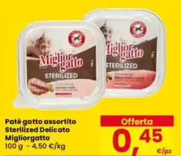 Eurospar Patè gatto assortito Sterilized Delicato Migliorgatto offerta