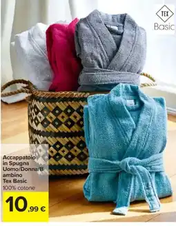 Carrefour Accappatoio in Spugna Uomo/Donna/B ambino Tex Basic offerta