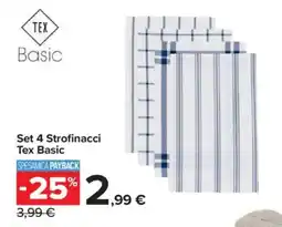 Carrefour Set 4 Strofinacci Tex Basic offerta