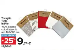 Carrefour Tovaglia Tinta in Filo offerta