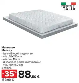 Carrefour Materasso Memory offerta