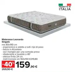 Carrefour Materasso Leonardo Singolo offerta