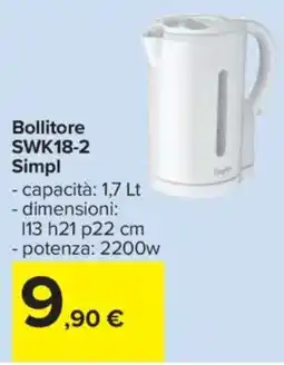 Carrefour Bollitore SWK18-2 Simpl offerta