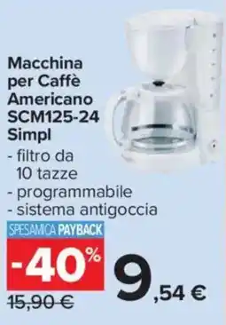 Carrefour Macchina per Caffè Americano SCM125-24 Simpl offerta