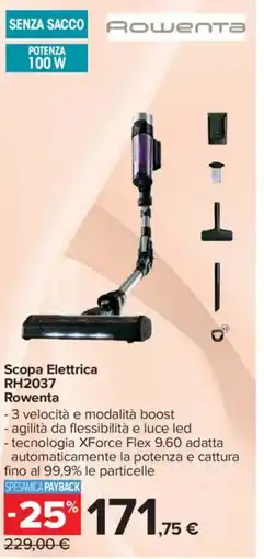 Carrefour Scopa Elettrica RH2037 Rowenta offerta