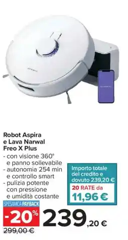 Carrefour Robot Aspira e Lava Narwal Freo X Plus offerta