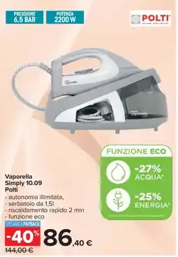 Carrefour Vaporella Simply 10.09 Polti offerta