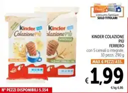 Spazio Conad Kinder colazione più FERRERO offerta