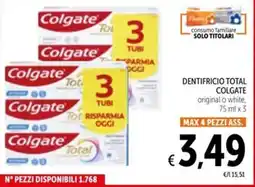 Spazio Conad Dentifricio total COLGATE offerta