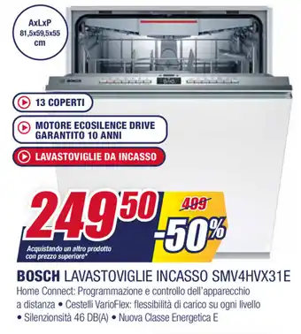 Trony Bosch Lavastoviglie Incasso SMV4HV31E offerta