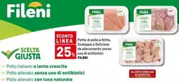 Iper La Grande Petto di pollo a fette, Scaloppe o Deliziose da allevamento senza uso di antibiotici FILENI offerta
