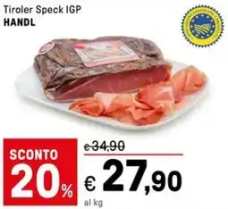 Iper La Grande Tiroler Speck IGP HANDL offerta