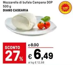 Iper La Grande Mozzarella di bufala Campana DOP DIANO CASEARIA offerta