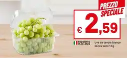 Iper La Grande Uva da tavola bianca senza semi offerta