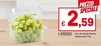 Iper La Grande Uva da tavola bianca senza semi offerta