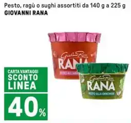 Iper La Grande Pesto, ragù o sughi assortiti GIOVANNI RANA offerta