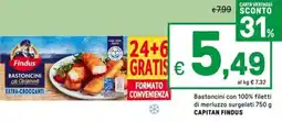 Iper La Grande Bastoncini con 100% filetti di merluzzo surgelati CAPITAN FINDUS offerta