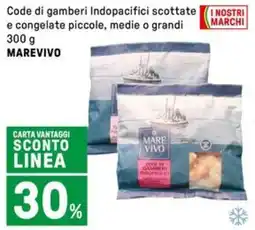 Iper La Grande Code di gamberi Indopacifici scottate e congelate piccole, medie o grandi MAREVIVO offerta