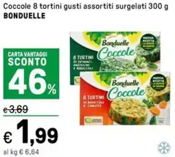 Iper La Grande Coccole 8 tortini gusti assortiti surgelati BONDUELLE offerta