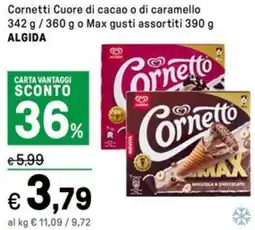 Iper La Grande Cornetti Cuore di cacao o di caramello o Max gusti assortiti ALGIDA offerta