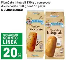 Iper La Grande PlumCake integrali o con gocce di cioccolato conf. 10 pezzi MULINO BIANCO offerta
