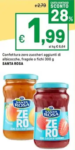 Iper La Grande Confettura zero zuccheri aggiunti di albicocche, fragole o fichi SANTA ROSA offerta
