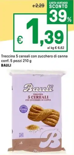 Iper La Grande Treccina 5 cereali con zucchero di canna conf. 5 pezzi BAULI offerta