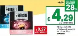 Iper La Grande 16 Capsule Caffè d'Italia gusti assortiti BIALETTI offerta