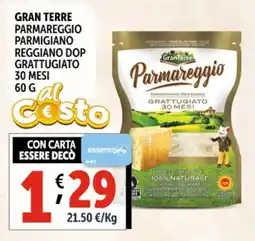 Gourmet Déco Gran terre parmareggio parmigiano reggiano dop grattugiato 30 mesi offerta