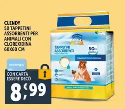Gourmet Déco Clendy 50 tappetini assorbenti per animali con clorexidina 60x60 cm offerta