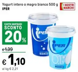 Iper La Grande Yogurt intero o magro bianco IPER offerta