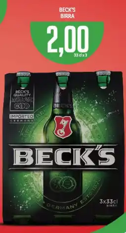 Supermercati Piccolo Beck's birra offerta