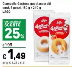 Iper La Grande Ciambelle Gastone gusti assortiti conf. 6 pezzi, LAGO offerta