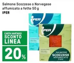 Iper La Grande Salmone Scozzese o Norvegese affumicato a fette IPER offerta
