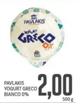Supermercati Piccolo Pavlakis yogurt greco bianco 0% offerta