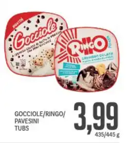 Supermercati Piccolo Gocciole/ringo/ pavesini tubs offerta