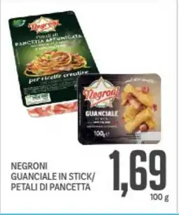 Supermercati Piccolo Negroni guanciale in stick/ petali di pancetta offerta