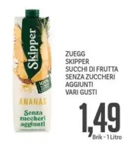 Supermercati Piccolo Zuegg skipper succhi di frutta senza zuccheri aggiunti vari gusti offerta