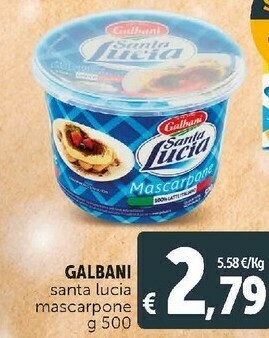 Deco Supermercati Mascarpone santa lucia 500 g(ml) offerta